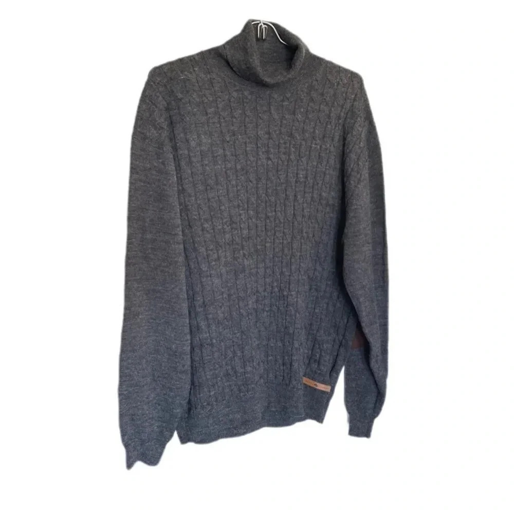 Joseph Abboud Gray Wool Blend Turtleneck Men’s. Sweater with elbow pads XL - Picture 2 of 13